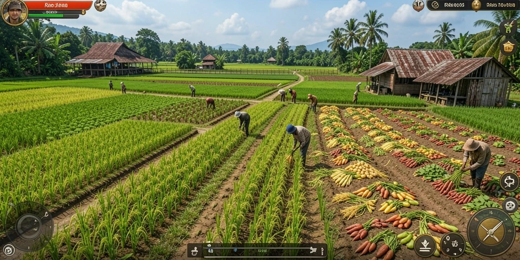 Aktivitas bertani yang menyenangkan dengan teman-teman.