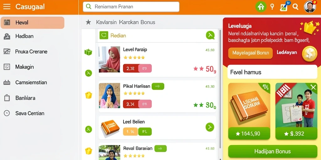 Tampilan antarmuka permainan yang sederhana dan menarik.